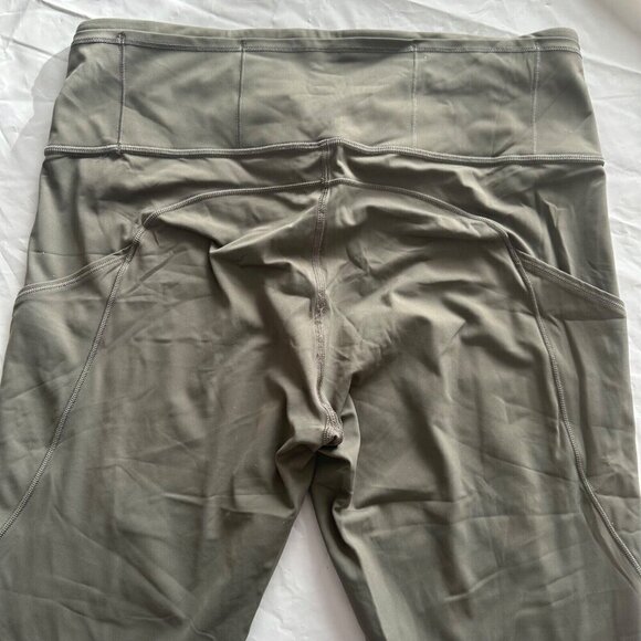 Lululemon Align High-Rise Crop Leggings 19" Women's Sz 12 Green Twill Nulu Yoga - Picture 8 of 12